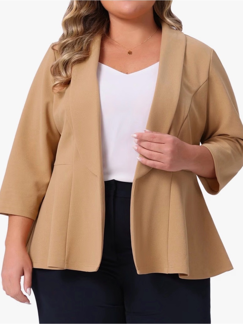 Agnes Orinda Women's Plus Size Blazer in Brown Size 2X NWT